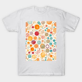 different sizes and colors circles pattern T-Shirt
